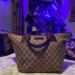 GUCCI GG MONO CANVAS WEB TOTE BAG