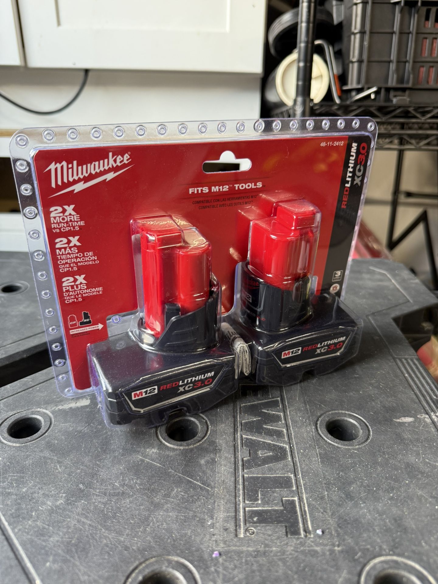Milwaukee M12 12-Volt Lithium-Ion XC Extended Capacity 3.0 Ah Battery Pack (2-Pack)
