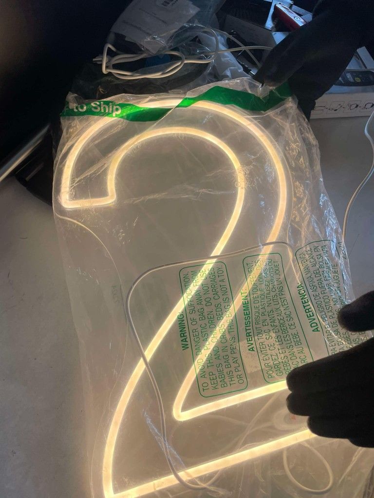 Number 2 Neon Sign