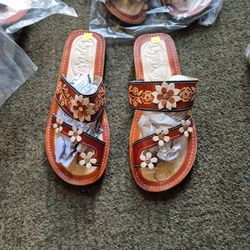 Huaraches De Mujer Tipo Chancla De MEXICO
