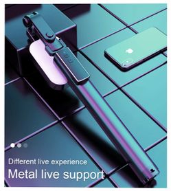 Selfie stick tripod with remote and LED light