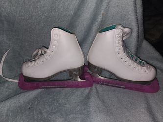 White Figure Ice Skates with Blade Guards