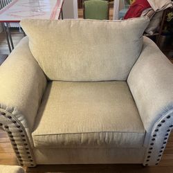 Cream Couch Loveseat And Chair 