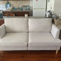 Beige Loveseat Sofa – 65” Wide – Great for Apartments / Small Spaces – $275