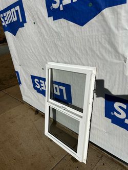 35 1/2 x 23 1/2 White Vinyl Double Hung Window with Screen