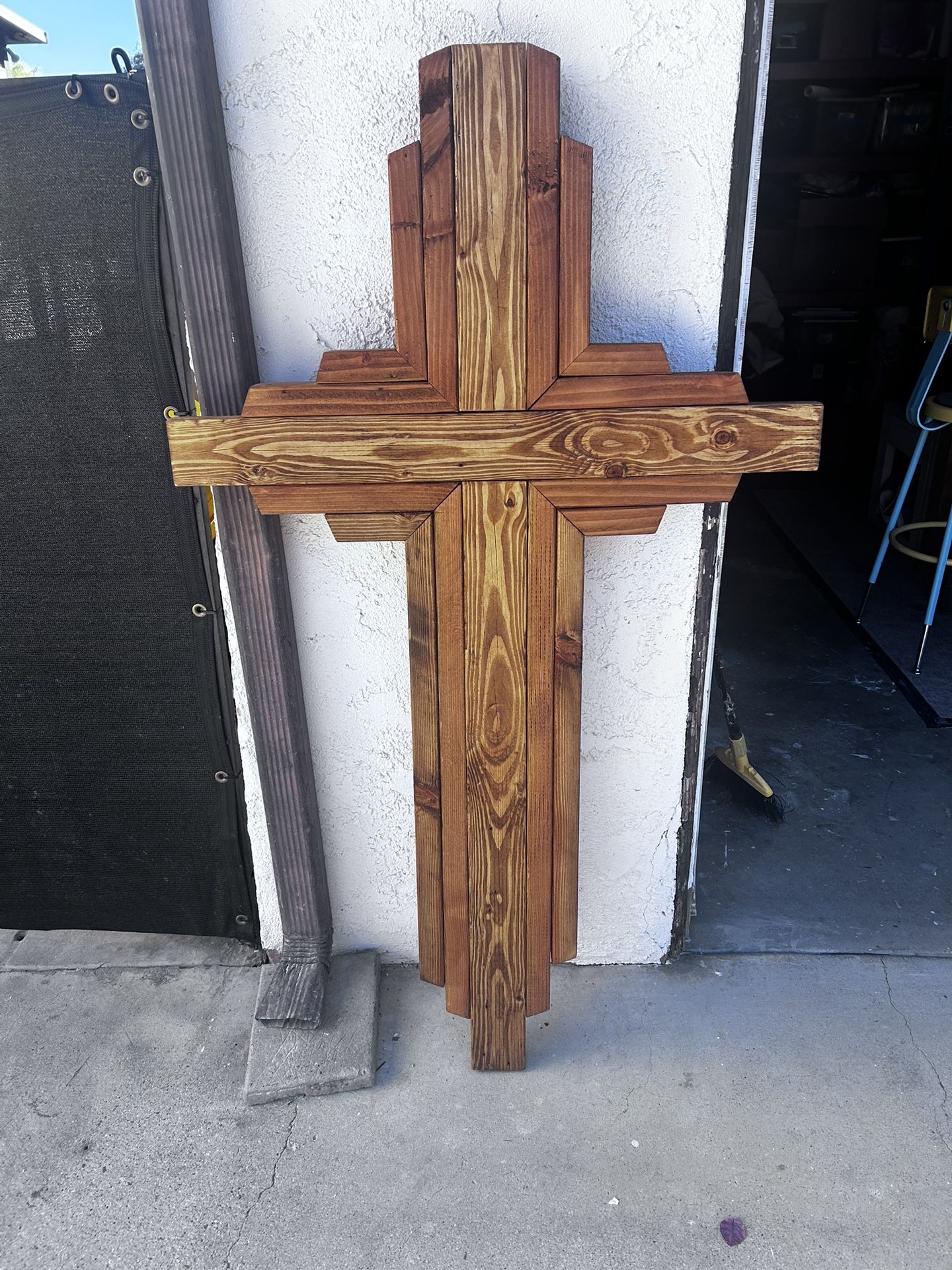 Wood Cross  60” High 3”wide Made From 2x4’s. Weights 40lbs.  Original 