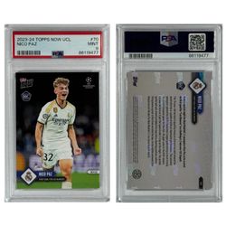 Nico Paz (RC) 2023-24 Topps Now UEFA Champions League #70 PSA 9 (MINT) Soccer Card
