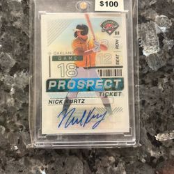 Nick Kurtz Prospect Ticket Auto Panini