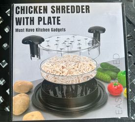 Chicken shredded with plate