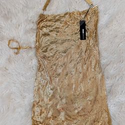 Chainmail Mini Dress - Gold By Fashion Nova