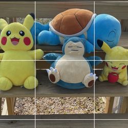 Pokemon Plush Lot includes 24” Squirtle and a Build A Bear Pikachu