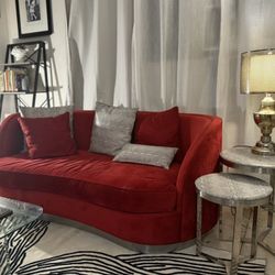 Gorgeous Red Italian Loveseat 
