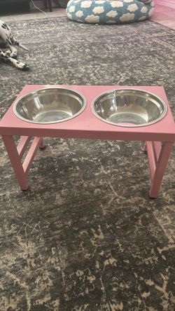 Pink Feeding Bowl Set For Dogs