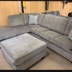 Casual/ Sport Style Altari Off Gray Cozy Couch Sectional With Chaise 💥 New Brand 💥 Fastest Delivery 🤩 Color Options🤩