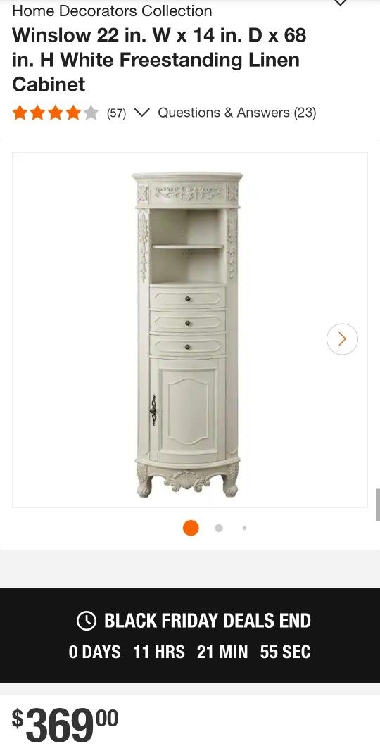Freestanding Linen Cabinet 