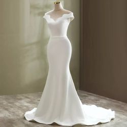Satin Mermaid Wedding Gown 