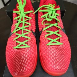 KOBE VI PROTRO "REVERSE GRINCH" (SIZE 11) New Condition Literally 1x Wear 100% Authentic Guaranteed [Replacement Box] Read Description Please