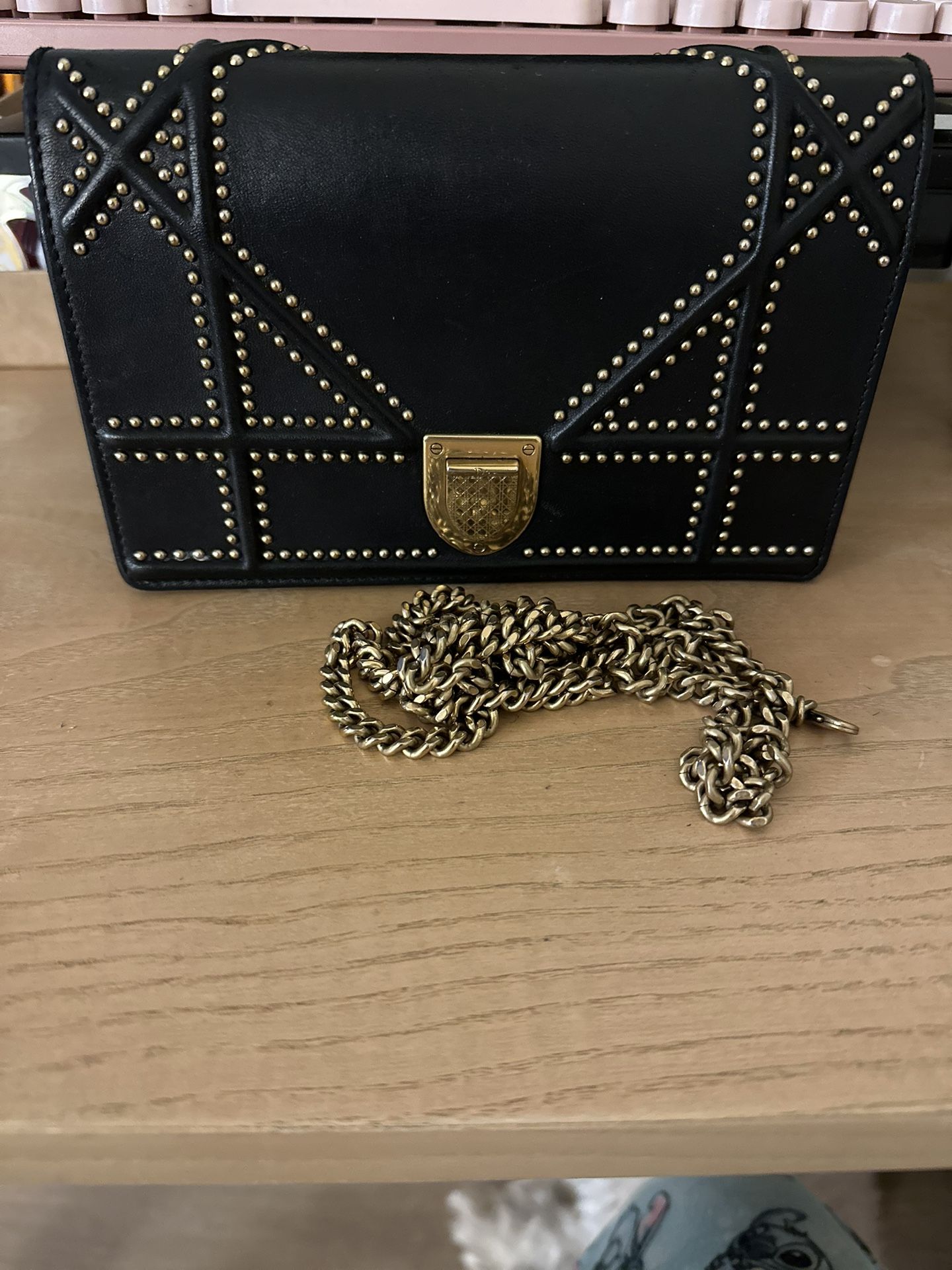 Christian Dior Diorama Wallet on Chain Studded Leather