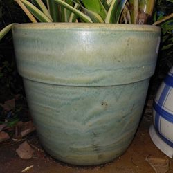 Vintage Rare 14" Hand Glazed Planter With Drainage