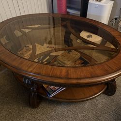 Oval Wooden Coffee Table 