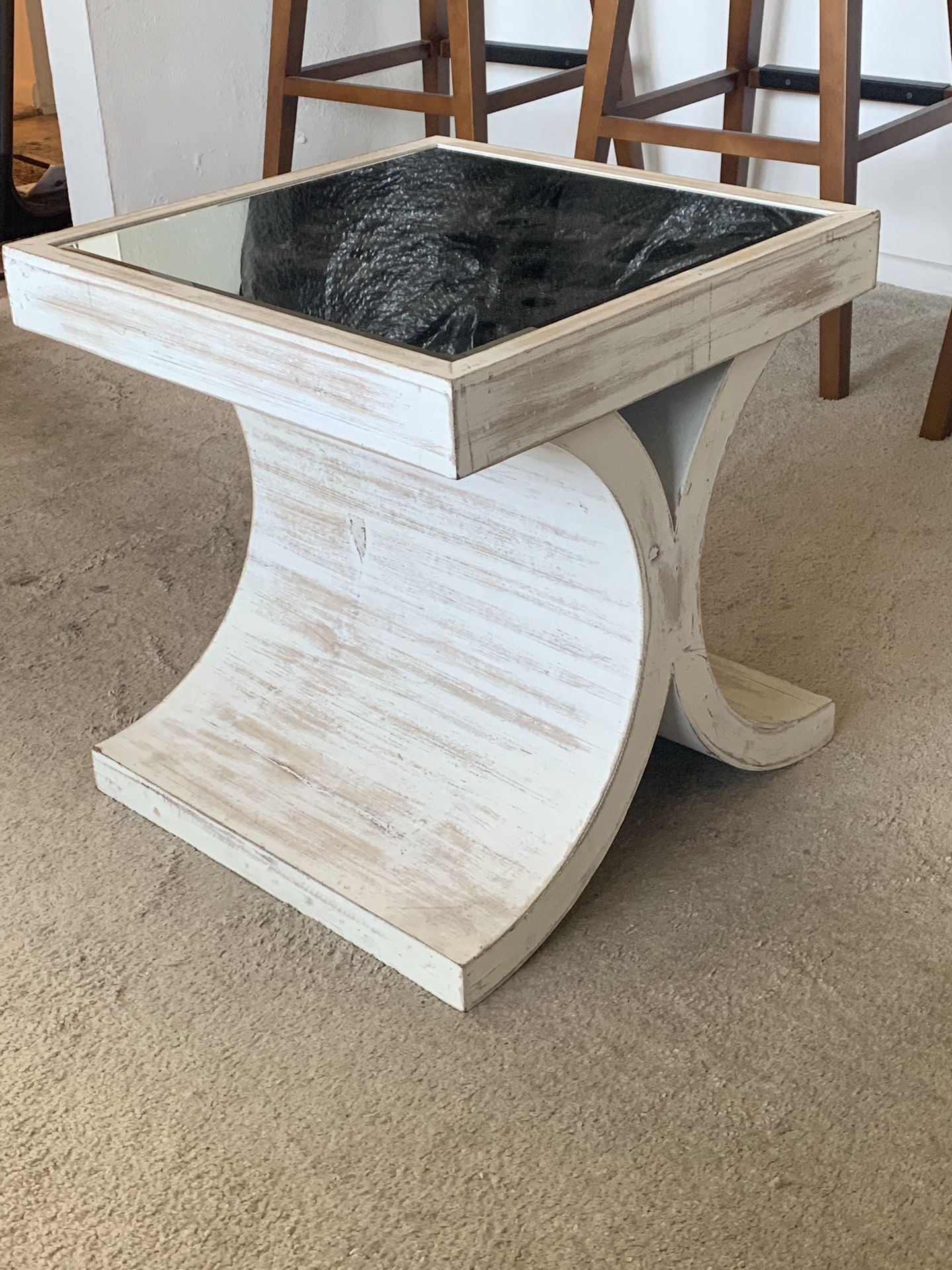Mirror-top Side Table 