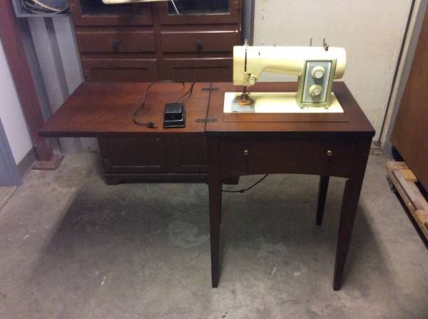 Sears Kenmore Fold Away Sewing Machine/Work Table with Bench Stool for