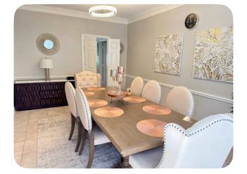 Large Wooden Dining Table with 8 Chairs