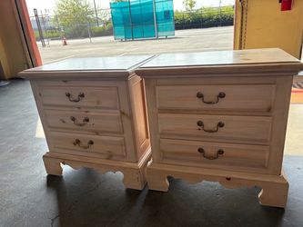 Two Wood Nightstands