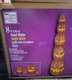 Home Accents Holiday 8 ft LED Jack-O-Lantern Stack Blow Molds ~ Located in Shelton