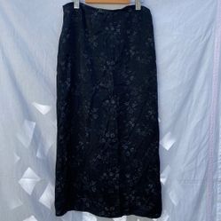 Vintage Floral Satin Maxi Skirt
