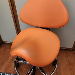 SitHealthier Ergonomic Comfortable Saddle Style Chair with Footrest And Metal Base