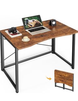 31.5" Folding Desk for Small Spaces, Foldable Computer Table for Home Office, Study,Bedroom,Dorm,Craft, Space Saving,Small Writing Work Office Compact
