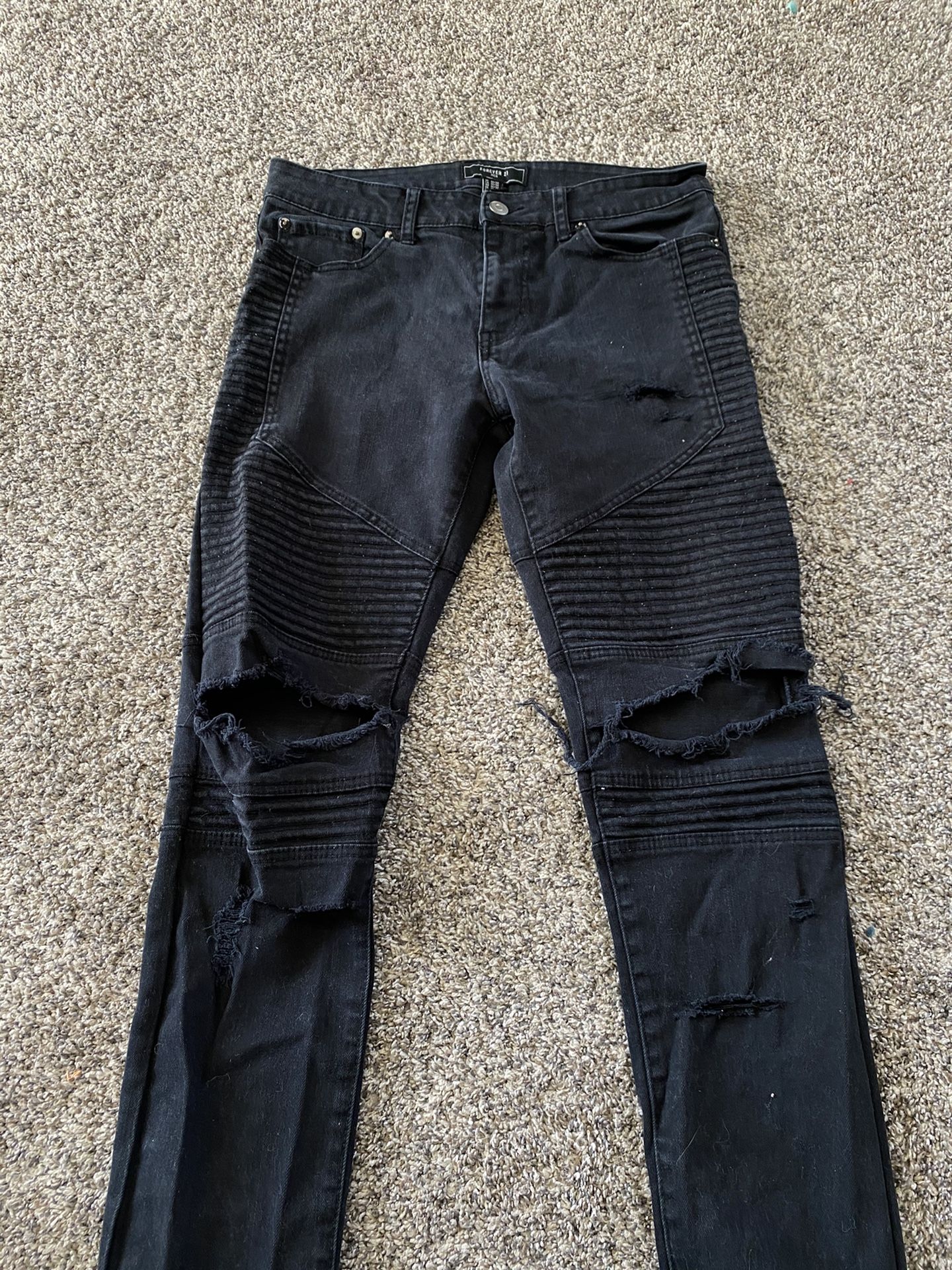 Men’s Forever 21 Biker Denim Jeans