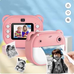 Instant Print Camera for Kids,Christmas Birthday Gifts for 3-12GirlsBoys,2 Inch Screen Kids Instant Cameras, 12MP 1080P Toddler Print Camera