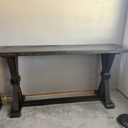 Distressed Black Console Table