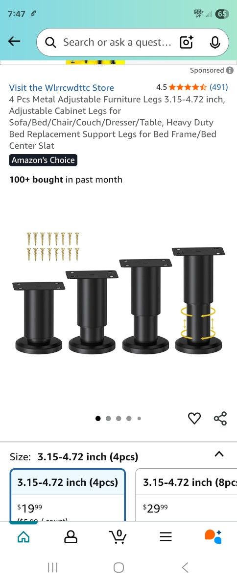 Heavy Duty Metal Adjustable Legs