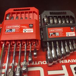 CRAFTSMAN 7 Pc  METRIC  RATCHETING WRENCH # CMMT87019 And   SAE 7pc RATCHETING WRENCH #CMMT87026 New Both For$ (( Read Below))