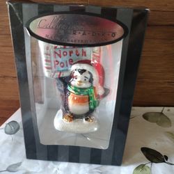 CHRISTOPHER RADKO  Celebrations North Pole Penguin Crafted Glass Ornament