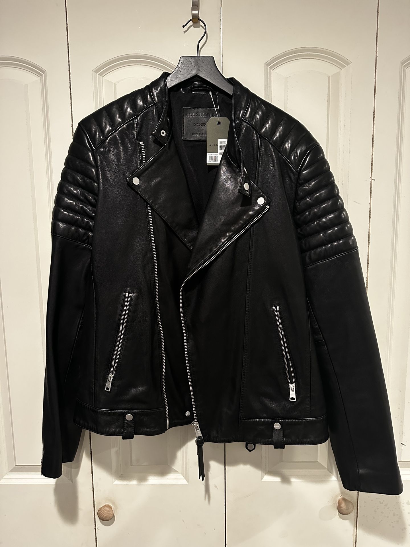 AllSaints Silas Lambskin Leather Jacket (M)