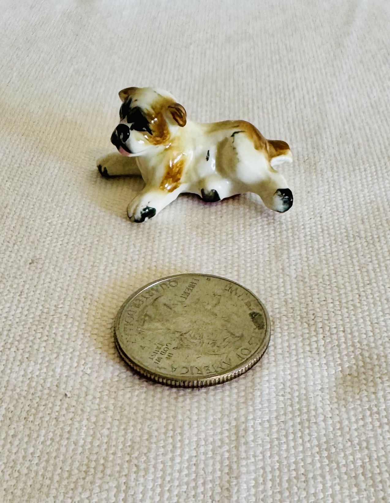 Vintage bone china bulldog figurine miniature