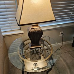 Glass End Tables And Lamps