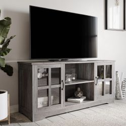 Gray Wash 52 Inch Tv Stand Table Cabinets 