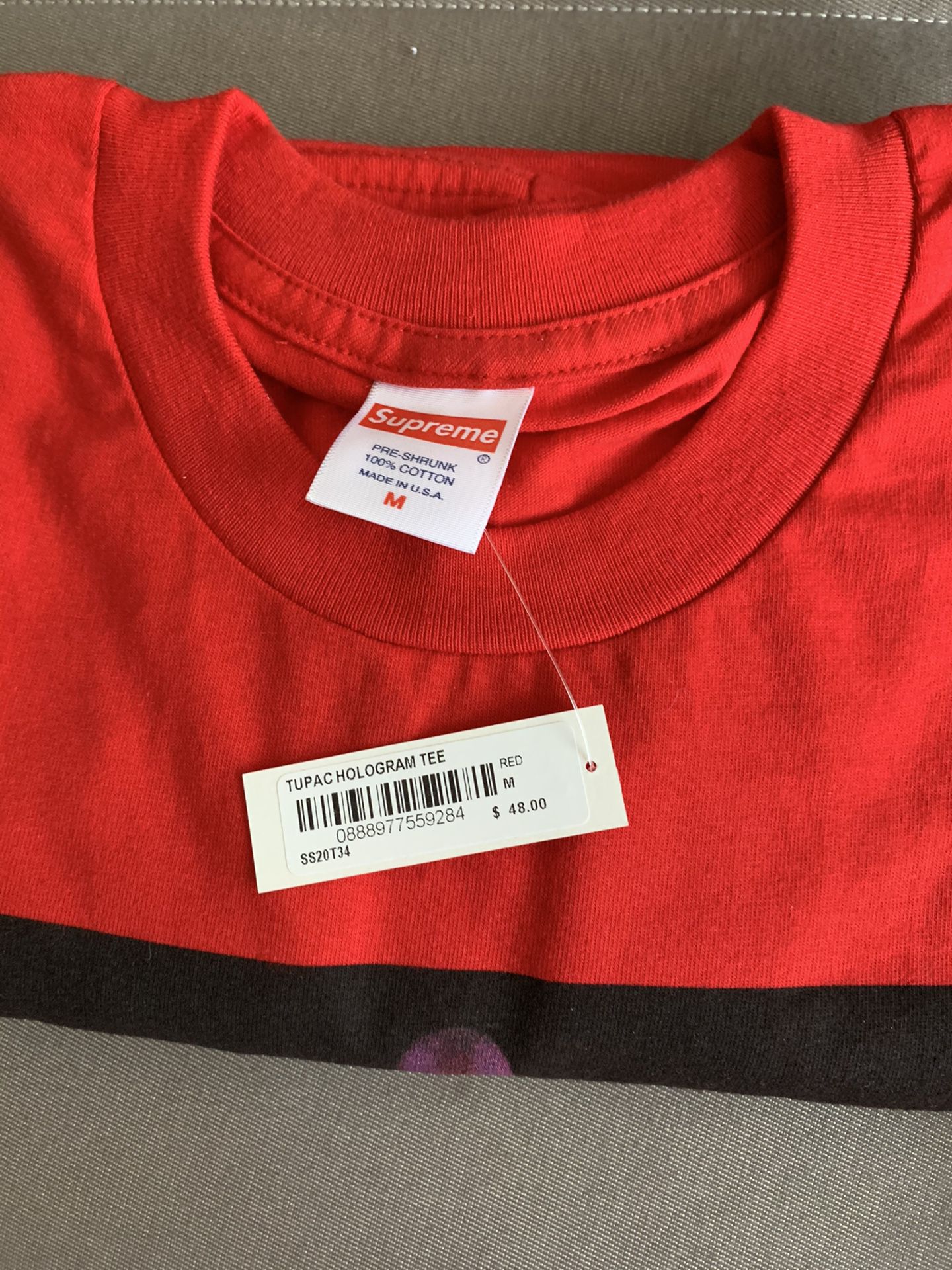 Supreme Tupac T shirt red size medium