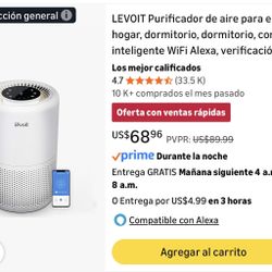 LEVOIT Purificador de aire para el hogar, dormitorio - Air Purifier