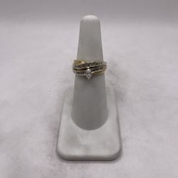 14kt Dual-Tone Gold Duo Diamond Engagement Style Ring Set