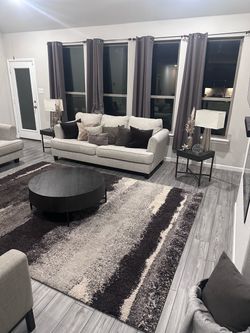 Coffee table and rug
