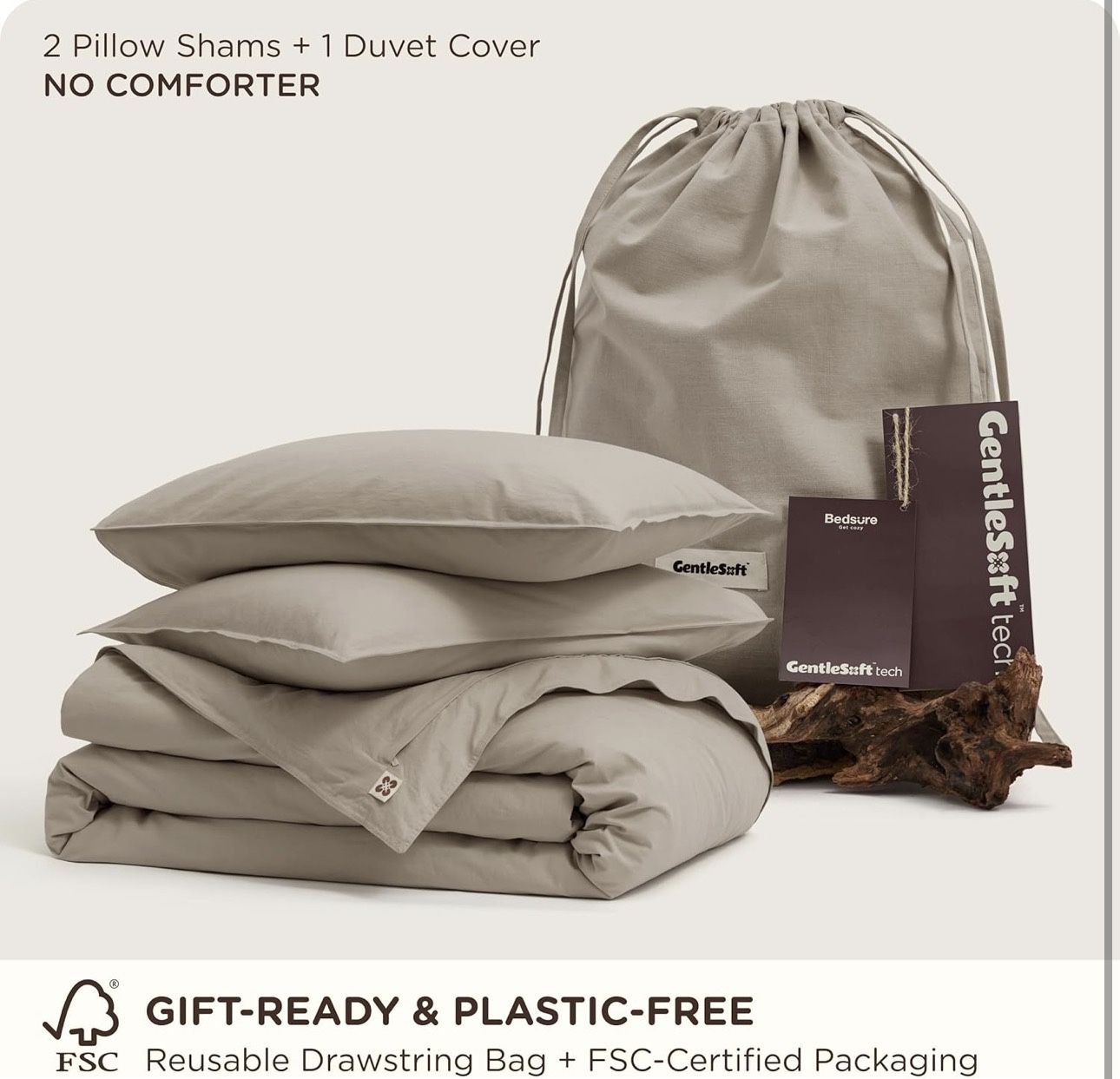 New Bedsure 100% Cotton Duvet Cover Queen Size Set, Luxury Slub Weave With A Linen Like Texture