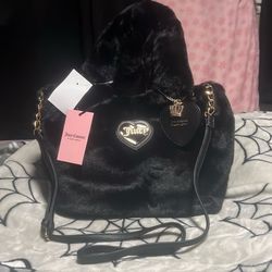 Juicy Couture Furry Black Tote Bag 