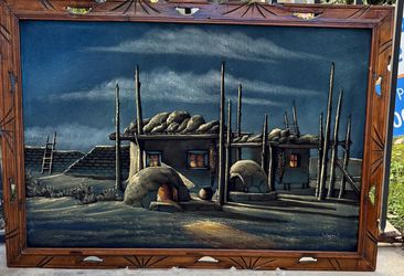 Vintage Sanchez Native American Canvas Painting