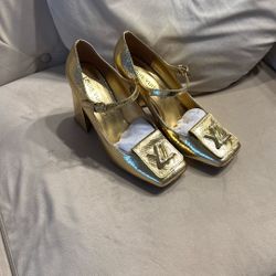 Gold LV shoes